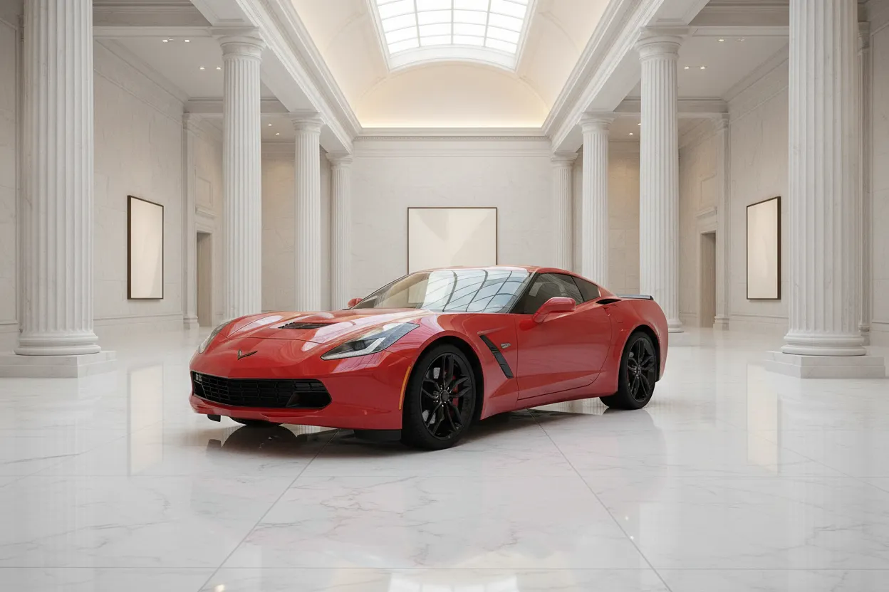 Chevrolet Corvette in einer virtuellen Premium-Showroom-Umgebung